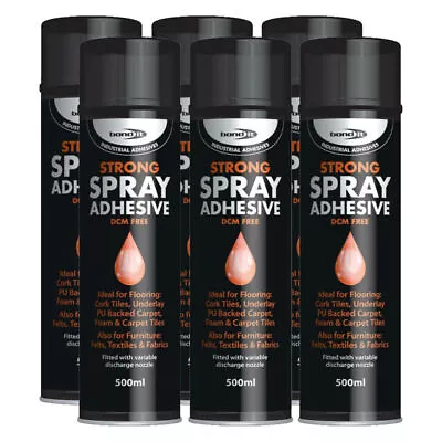 Bond IT Adhesive Spray High Strength Carpet Vinyl Tiles Fabric Industrial Can UK • £6.38