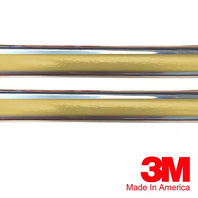 Vintage Style 5/8  Gold & Chrome Side Body Trim Molding • $45.99