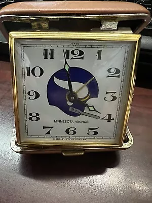 Vintage 1971 Semco NFL MINNESOTA VIKING Travel Alarm Clock Foldable • $419.83