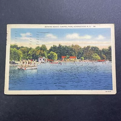 Antique 1938 Central Park Swimming Schenectady New York Postcard V3541 • $14.99