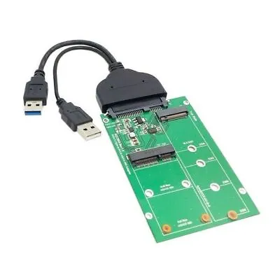 USB 3.0 To SATA 22P 2.5  Hard Disk To Mini PCI- E 2 Lane M.2 & MSATA SSD Adapter • $16.99