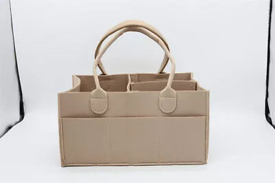 £10.99 • Buy Beige Felt Baby Diaper Caddy Nursery Storage Wipes Bag Nappy Organizer Container