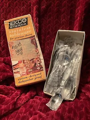 Vintage NEW IN BOX EKCO ETERNA ROSE COTILLION Flatware 50 Pieces • $54.99