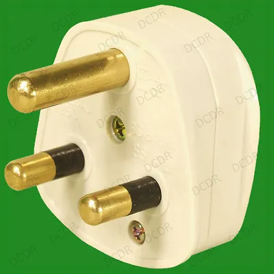 £1.99 • Buy 15A White Round 3 Pin Mains Plug, BS546/A 15 Amp For UK Stage & Theatre Lighting