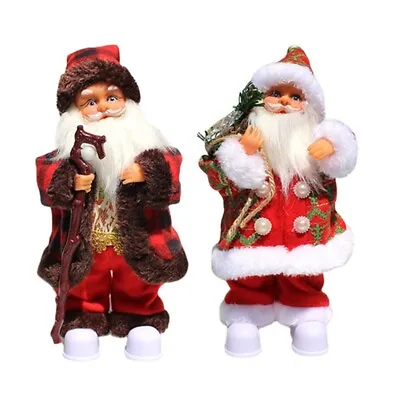 Musical Santa Claus Electric Toy Christmas LED Santa Doll Holiday Decors • £13.98