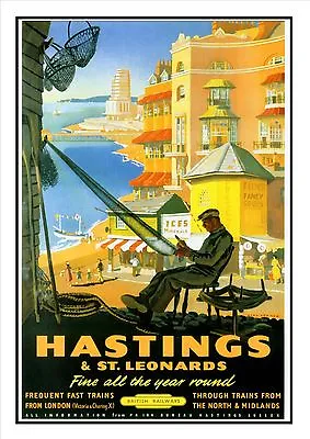 £6.99 • Buy Hastings (6) Railway Vintage Retro Oldschool Old Good Price Poster