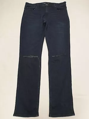 Y752 Mens Hollister Blue Skinny Fit Stretch Distressed Denim Jeans Uk Xl W34 L32 • £11.99