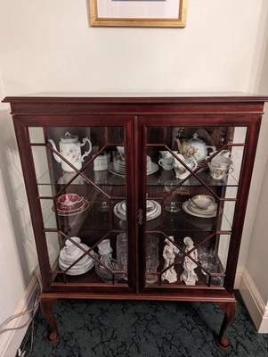 £75 • Buy Mahogany Glass Fronted Display Cabinet