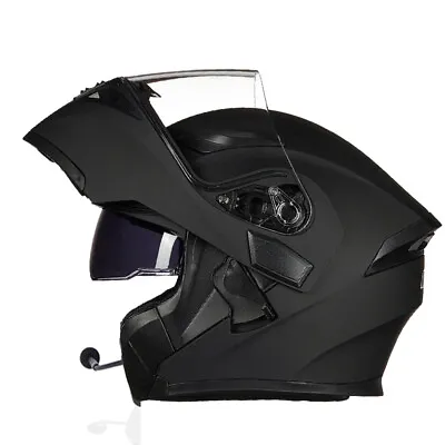 Motorcycle Helmet With Bluetooth Headset Modular Flip Up  Full Face Helmets DOT • $84.99