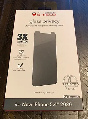 $7.45 • Buy NEW Zagg InvisibleShield Glass Privacy Screen Protector For IPhone 12 Mini 5.4  