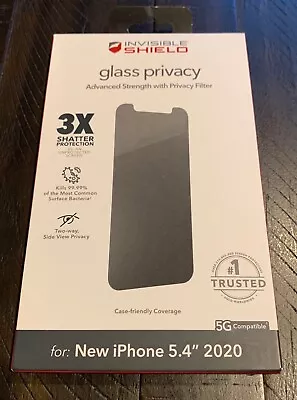 $7.45 • Buy NEW Zagg InvisibleShield Glass Privacy Screen Protector For IPhone 12 Mini 5.4  