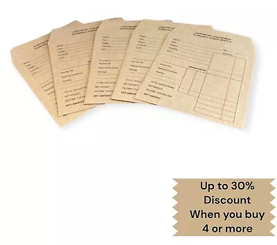 Wage Packet Brown Envelopes Payslip Printed (pack Of 5-10-20) Just Stationery • £1.79