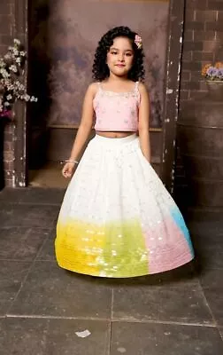 Latest Indian Wedding Party Girl Lengha Choli Kids Dresses Kids Ethnic Clothing • $97.34