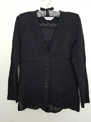 Exclusively MISOOK Women's Black Crochet Lace Knit Cardigan Sz XXS • $39.98