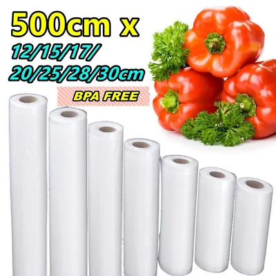 7 Different Size Transparent Vacuum Sealer Bags Rolls Food Saver Seal Storage  • $15.70