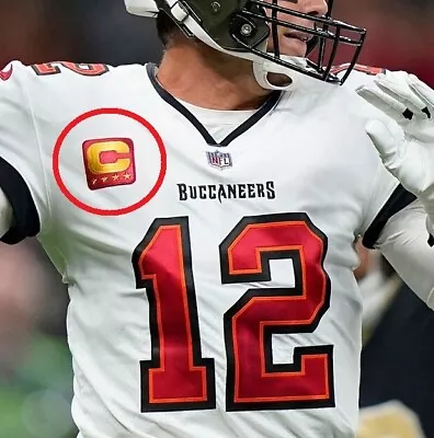 $14.99 • Buy 2022 TB Buccaneers Tom Brady QB 4-⭐⭐⭐⭐GOLD Star Iron-on Red CAPTAIN GOLD C-PATCH