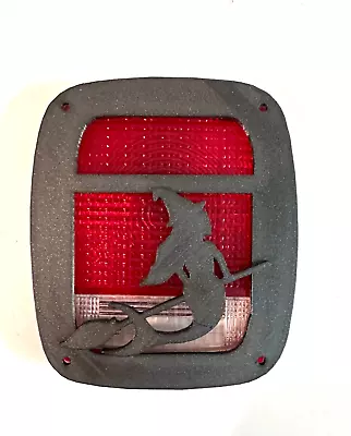 Mermaid Witch W Broom In 3D - Black Tail Light Covers For Jeep Wranger CJ YJ TJ • £54.48