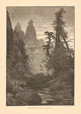 Yellowstone Wy. Tower Creek Below The Falls Vintage 1873 Antique Art Print • $21.60