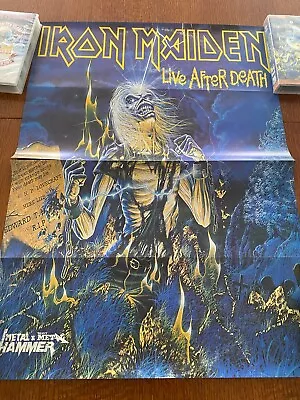 Iron Maiden Rare Official 1985 Live After Death Eddie Metal Hammer Promo Poster • $35