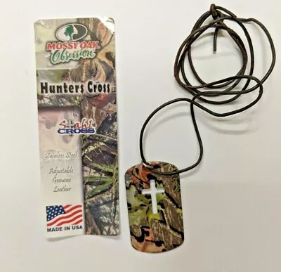 *NEW* Stahl Cross Hunters Cross Dog Tag Necklace In Mossy Oak Obsession • $10.99