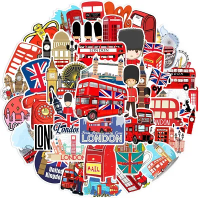 UK NEW LONDON Stickers For Hydro Flask 50X Cartoon Phone Laptop Car Cute Sticker • £4.33
