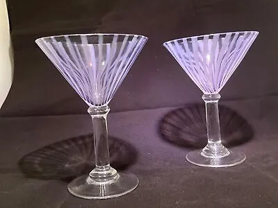 Vintage Venetian Murano Style Martini Cosmo Glasses Set Of 2 • $30