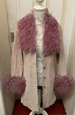 £120 • Buy Vintage Real Suede H&M Penny Lane Afghan Coat UK8/10