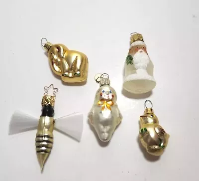 Vintage Mini Glass Blown Ornaments Lot Christmas Bee Elephant Duck Santa Snow • $24.99