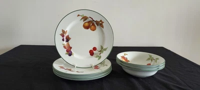 £6.75 • Buy Royal Worcester Evesham Vale Fine Porcelain 3 Cereal Bowls & 4 Salad Plates