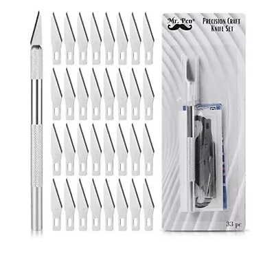 Kit Exacto Knife Set 33 Blade Refill Xacto For Leather Craft Pen Cutter Razor • $12.65