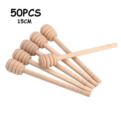 50x Honey Dipper Sticks Mini Wooden Honeycomb Stick Small Honey Stirrer Stick • £11.59