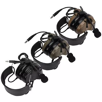 Military Headset 7.1mm Plug Hearing Protection Earmuffs With U94 PPT For Mot GS0 • £84.75