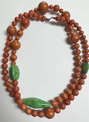 Jay King DTR SS Orange Coral/Green Turquoise Beaded Statement Necklace  [112GRW] • $67.49