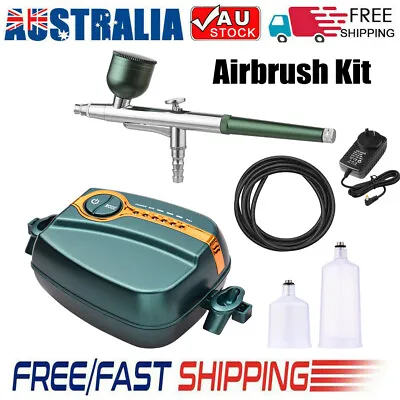 Dual Action Airbrush Kit Air Brush Compressor Paint Spray Gun Craft Paint Cake • $86.96