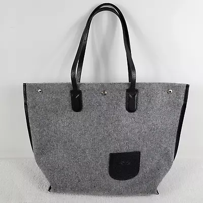 Longchamp $430 Roseau Essential Large Gray Wool Open Tote Bag Shopper EUC • $199