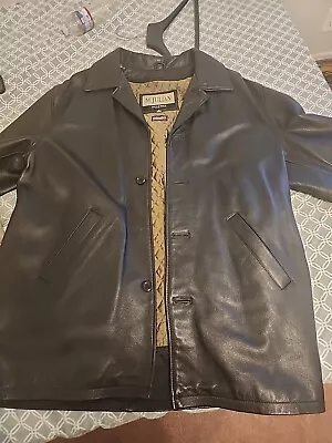 M Julian Wilson Leather L Black Leather Jacket W Button • $60