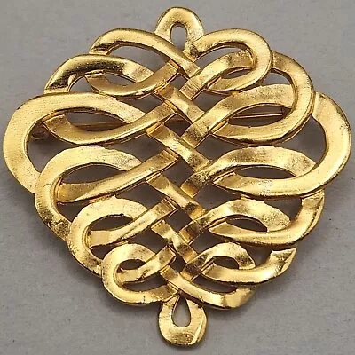 Vtg Metropolitan Museum Art Brooch French Interwoven Infinity Lace Gold Tone MMA • $29.95