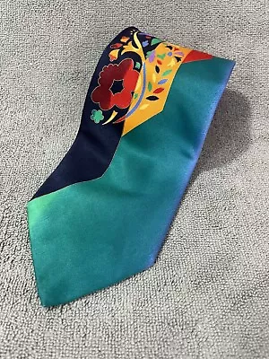 Mens Vintage Vitaliano Pancaldi Abstract Expressionistic Silk Tie 58  X 3.75  • $79.95