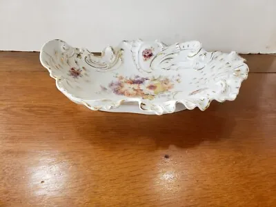 C.T. Carl Tielsch German Fine China Bowl With Floral Motif & Gold Gilt • $60