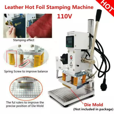 Digital Hot Foil Stamping Machine Leather PU Logo Embossing Bronzing 10x13CM • $235.99