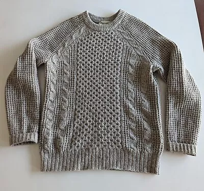 Madewell Donegal Cableknit Fisherman Merino Wool Alpaca Oatmeal Sweater XS/S • $45