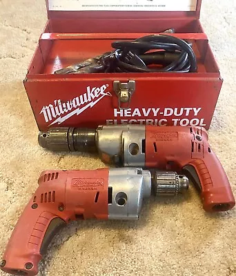 Milwaukee Magnum 5370-1 1/2  Hammer Drill & Magnum Holshooter & Metal Case SET • $120