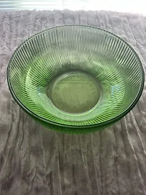 Vintage E.O. Brody Co. Emerald Green Cleveland Glass Ribbed Bowl • $15