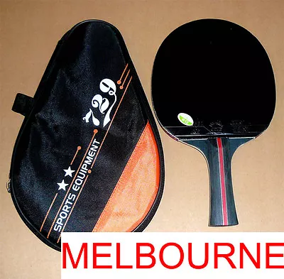 High Level RITC729 Pro Table Tennis Bat With Case: Black Whirlwind Melbourne • $52