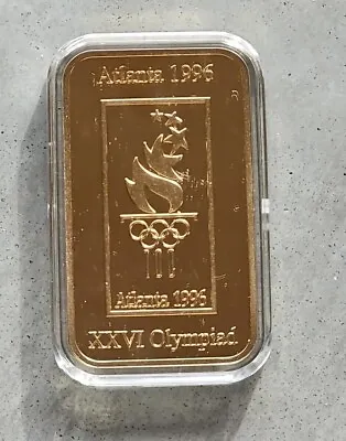 Limited Edition Olympic Host Cities 24ct Gold Layered Ingot | Atlanta 1996 • £6