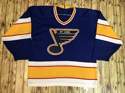 NHL CCM Maska 1989-1994 ST LOUIS BLUES Replica Road Hockey Mens Jersey MEDIUM • $65.95