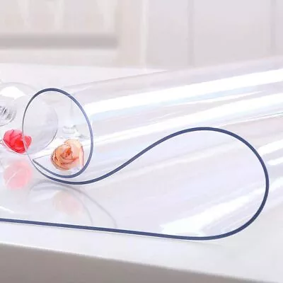 PVC Clear Tablecloth Waterproof Table Cover Plastic Desk Protector 1.5mm 9 Sizes • $24.89