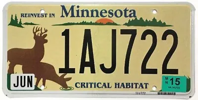 Minnesota 2015 Critical Habitat Deer Specialty Wildlife License Plate • $24.95