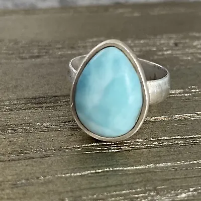 Vintage Sterling Silver .925 Turquoise Teardrop Ring Size 7 • $28