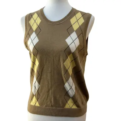 Brooks Brothers Extra Fine Italian Merino Wool Sweater Vest Argyle Golf Medium • $19.95